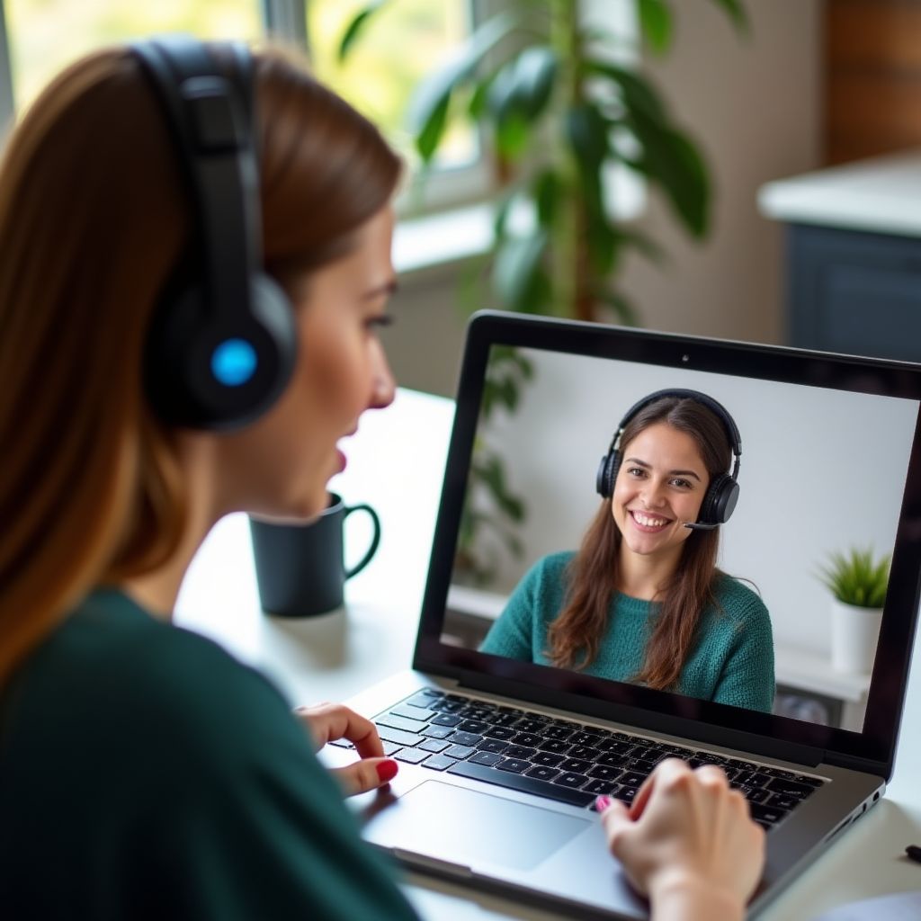 Online bir derste ekrana bakan bir öğrenci